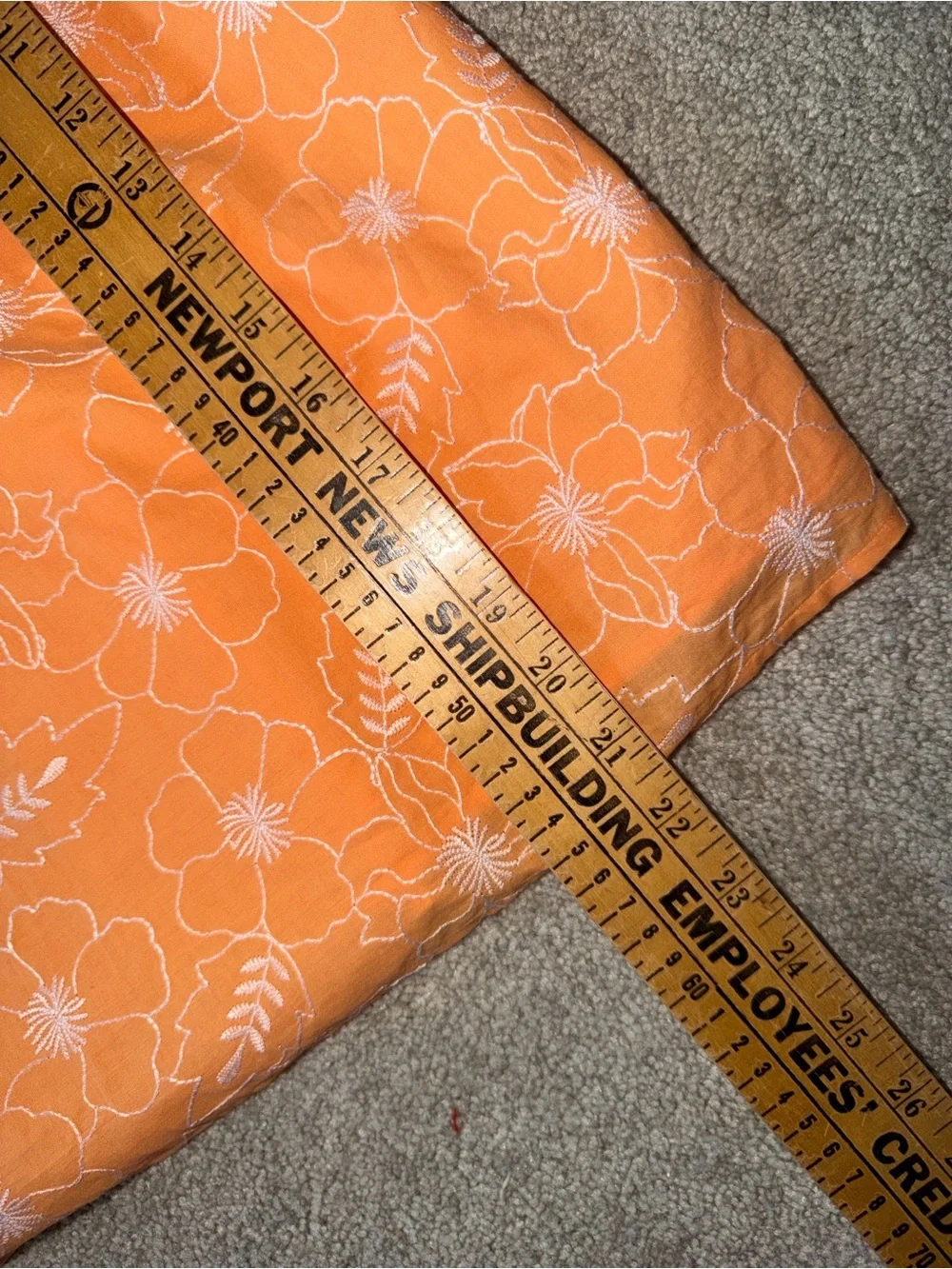 LOFT Orange Embroidered Balloon Sleeve Blouse Size Small NWT